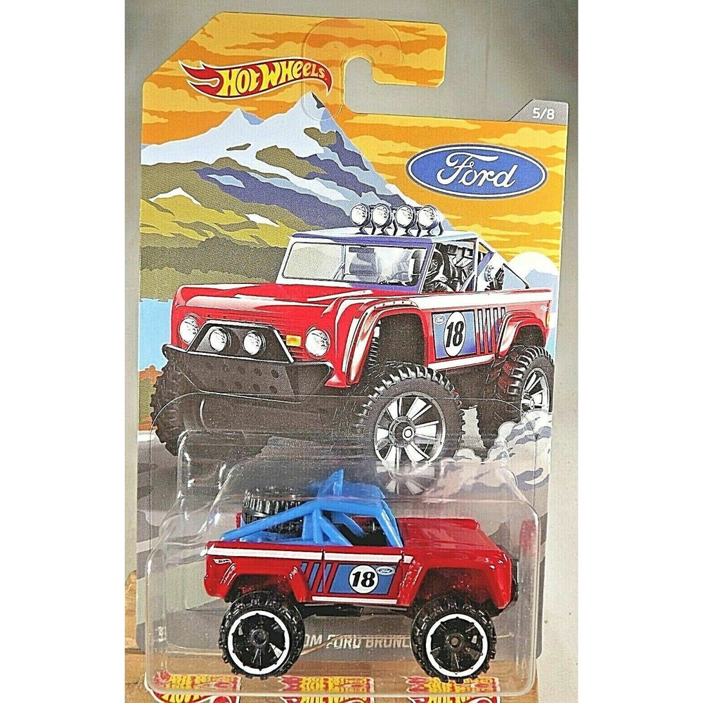 2018 Hot Wheels Walmart 5/8 Ford Truck Series CUSTOM FORD BRONCO Red w/Blk OROH6